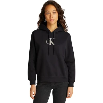 Image of Calvin Klein Jeans Gradient Hoodie Sweatshirt, Women&#039;s, Size: XL, Black