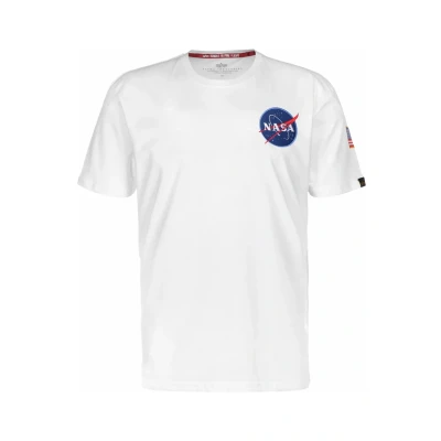 Image of Alpha Industries Space Shuttle T Print Tshirt, Men&#039;s, Size: Small, White