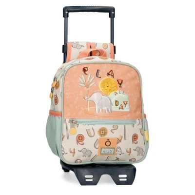 Image of Enso Play All Day Small Backpack with Trolley Multicolor 23x25x10cm Polyester 5.75L, Multicoloured, Trolley,