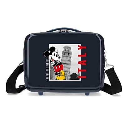 Image of Disney Mickey and Minnie Travel The World Toiletry Bag, One Size, Italy Blue, bag