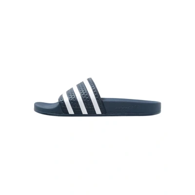 Image of adidas Originals Adilette Unisex Mules, Size: 5, Blue/white Synthetics