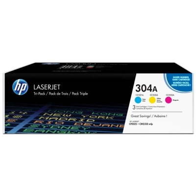 Image of HP CF372AM 304A Original LaserJet Toner Cartridges, Cyan/Magenta/Yellow, Multipack