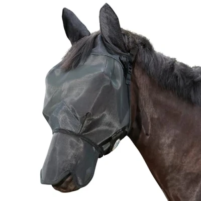 Image of Weatherbeeta ComFiTec Fly Mask Double Dart Deluxe with Ears and Nose