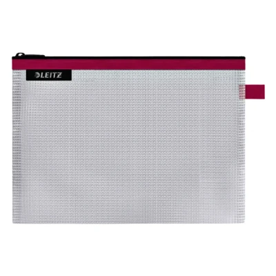 Image of Leitz Wow Travel Pouch, Water Resistant, Translucent, Ideal for Visible Storage and Organisation, Medium (A5) Pink