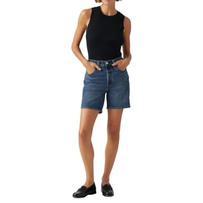 Image of Levi&#039;s Women&#039;s 501 Mid Thigh Shorts, Broken Midnight No D, 32W