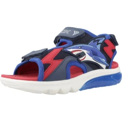 Image of Geox Sandal Ciberdron Sandals for kids, Size: 10K, Navy/red Imitation leather/ textile
