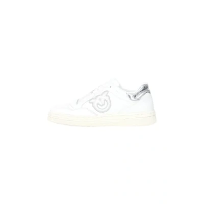 Image of Pinko Women&#039;s White Sneakers with Love Birds Logo, White, 36 EU