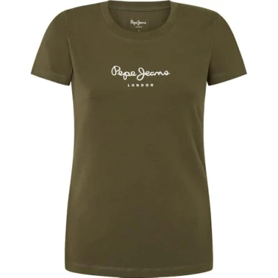Image of Pepe Jeans Virginia Print Tshirt, Women&#039;s, Size: XXS, Leaf green