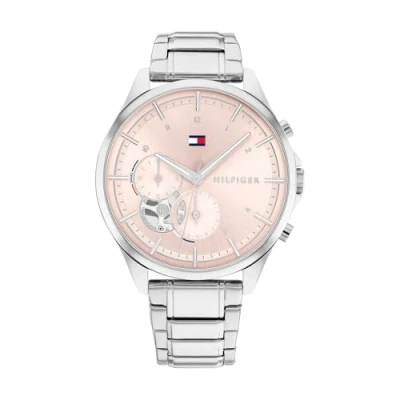 Image of Tommy Hilfiger Quinn Chronograph watch, Women&#039;s, Size: One Size, Silvercoloured/blush