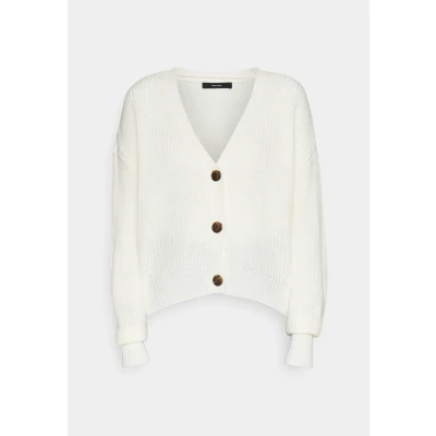 Image of Vero Moda Vneck CUFF Cardigan, Women&#039;s, Size: XS, Cloud dancer