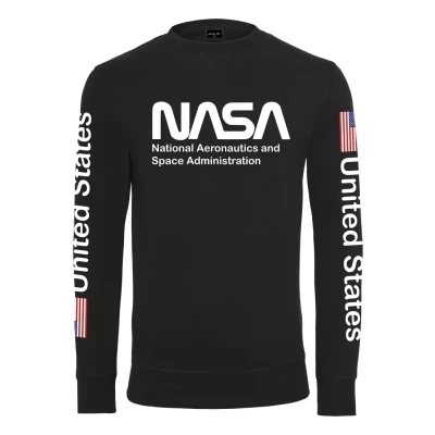 Image of Mister Tee NASA US Crewneck Sweatshirt, Men&#039;s, Size: Small, Black