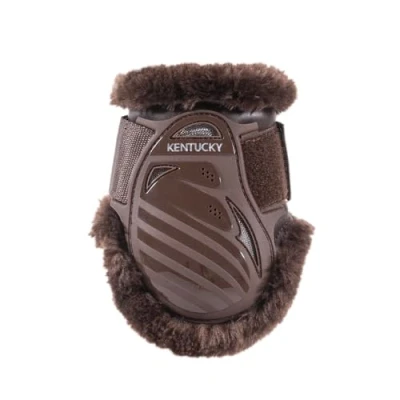 Image of Kentucky Vegan Sheepskin Young Horse Fetlock Boots Brown/Fur Brown L