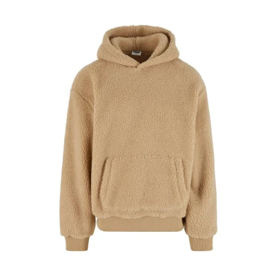 Image of Urban Classics Teddy Hoodie, Men&#039;s, Size: Medium, Unionbeige