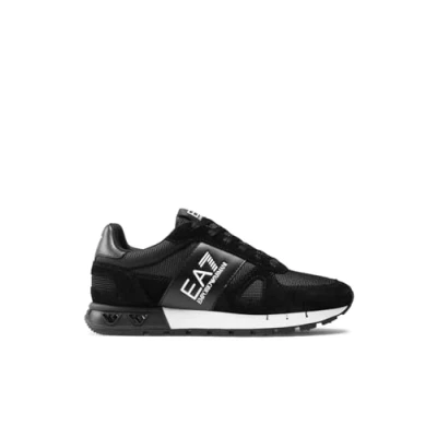 Image of EA7 Emporio Armani B&amp;W Legacy Unisex Trainers, Size: 10, Black/white Imitation leather/ textile