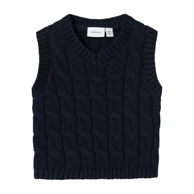 Image of NAME IT Boy Knitted Vest Regular Fit, Dark Sapphire, 56