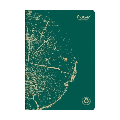 Image of Clairefontaine 684661C FOREVER premium pricked notebook 21x29.7cm 90g recycled 96p lined pine green