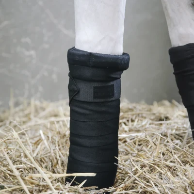Image of Kentucky Horsewear Repellent Stable Bandages Set of 4 Black Horse Riding Equestrian