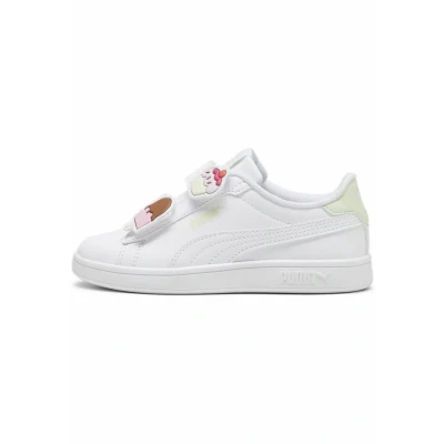 Image of Puma Smash 3.0 Badges Trainers for kids, Size: 13K, White green illusion Synthetics