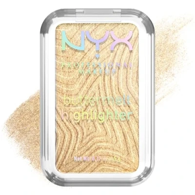 Image of NYX PROFESSIONAL MAKEUP Highlighter Powder Enriched with Mango Butter, Almond Butter &amp; Shea Melting Texture Vegan Formula Buttermelt Shade : Butta Than Gold