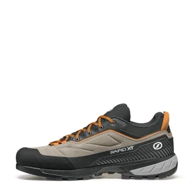 Image of Scarpa Rapid XT Men&#039;s Breathable Approach Shoes with Mesh Lining and Gripped Vibram Sole Hiking Climbing Trekking Shoes, Taupe Rust Orange, 46 EU