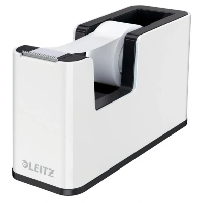 Image of Leitz Tape Dispenser, Heavy Base with Tape, Wow Range, Pearl White/Black