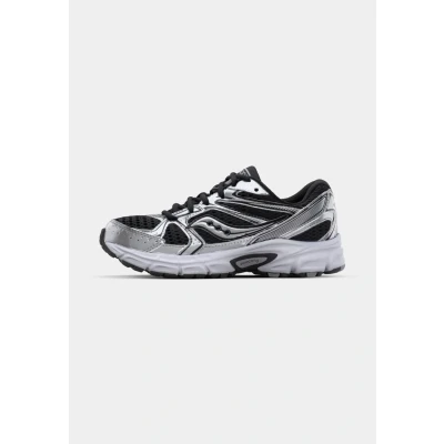Image of Saucony RIDE Millennium Trainers, Women&#039;s, Size: 3.5, Black/silver Imitation leather/ textile