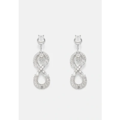 Image of Swarovski Hyperbola drop earrings, Infinity, White, Rhodium plated