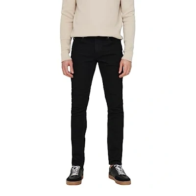 Image of Only &amp; Sons Men&#039;s Jeans, Black Denim, 32W / 32L
