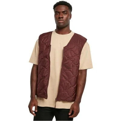 Image of Urban Classics Herren Zipped Gilet Waistcoat, Men&#039;s, Size: 3XL, Cherry