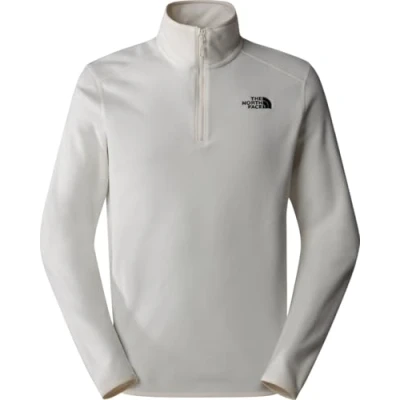 Image of The North Face Glacier 1/4 ZIP Fleece jumper White dunenpf, Men&#039;s, Size: Small, dune npf