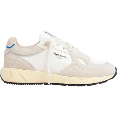 Image of Pepe Jeans Marlon Divided Trainers, Women&#039;s, Size: 4, Whitewash/white Leather and textile