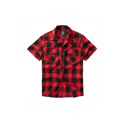 Image of Brandit Checkshirthalfsleeve Shirt, Men&#039;s, Size: Small, Redblackwhite
