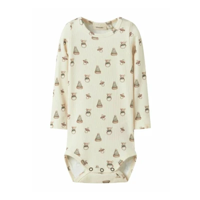 Image of Lil&#039; Atelier Strampler Langarm Body for kids, Size: 9m, Turtledove