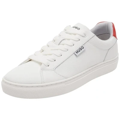 Image of HUGO Morrie Trainers, Women&#039;s, Size: 5, Open white/red Leather and textile