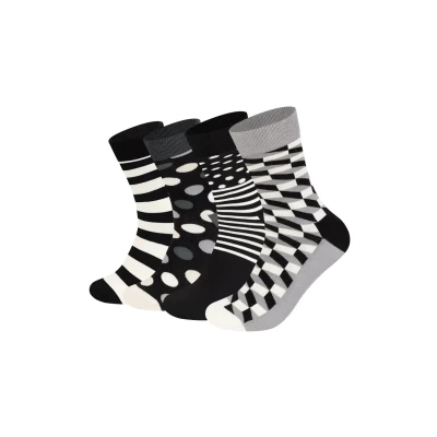 Image of Happy Socks Classic GIFT SET Unisex 4 PACK Socks, Size: 7, Black
