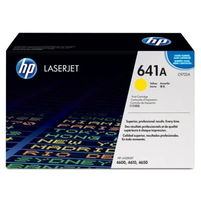Image of Hewlett Packard [HP] No. 641A Laser Toner Cartridge Page Life 8000pp Yellow Ref C9722A