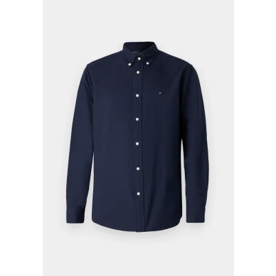 Image of Tommy Hilfiger Solid Heritage Shirt Shirt, Men&#039;s, Size: XS, Preppy navy/desert sky