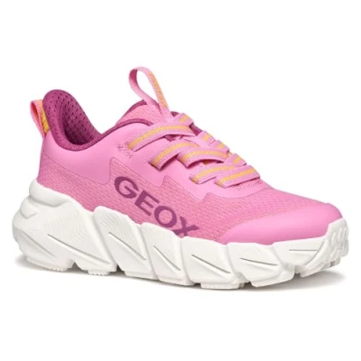 Image of Geox Flexyper FAST GIRL Trainers for kids, Size: 11K, Pink/yellow Textile/synthetics