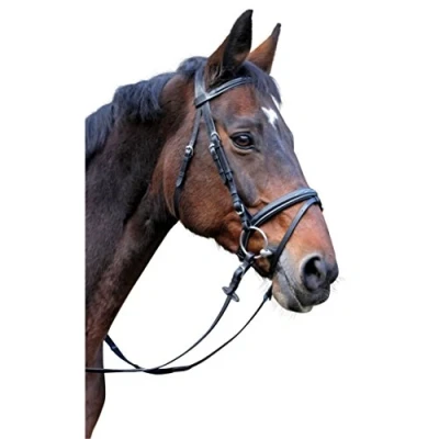 Image of Covalliero Classic Leather Snaffle Bridle, Black, Pony