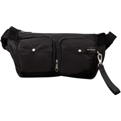 Image of Calvin Klein Jeans Packable Messenger Sling Unisex Bum bag, Size: One Size, Black