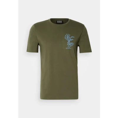 Image of Scotch &amp; Soda LEFT Chest Artwork Print Tshirt, Men&#039;s, Size: Medium, Classic green