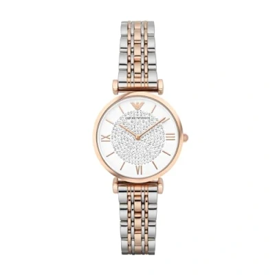 Image of Emporio Armani Watch silvercoloured/rosegoldcoloured, Women&#039;s, Size: One Size, Silver coloured/rosegold coloured