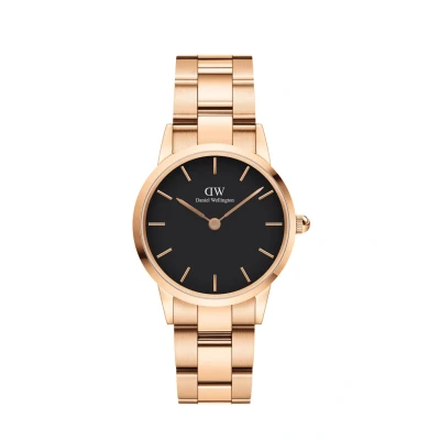 Image of Daniel Wellington Unisex_Adult Analog Quartz Watch Iconic Link Amber nconf, Rose Gold, 32mm, Gold Watch, Stainless Steel, for Men and Women