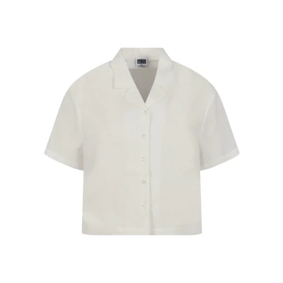 Image of Urban Classics Women&#039;s Ladies Seersucker Shirt, White, 4XL