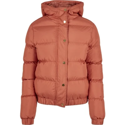 Image of Urban Classics Ladies Hooded Puffer Jacket Winter jacket, Women&#039;s, Size: Medium, Redearth
