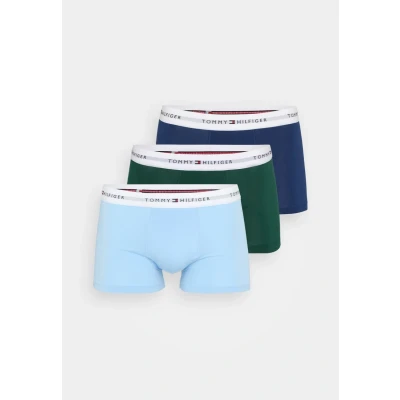 Image of Tommy Hilfiger Signature Trunk 3 PACK Trunks, Men&#039;s, Size: Small, Dark green/navy/light blue