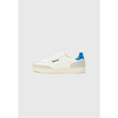 Image of Blauer Grant Trainers, Men&#039;s, Size: 9.5, White/royal Leather/synthetics