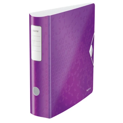 Image of Leitz Lever Arch File, Metallic purple, A4, Curved spine 75mm width, Elastic fastening, Light polyfoam, WOW Range, 11060062