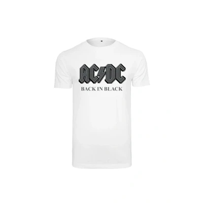 Image of Mister Tee ACDC BACK IN Black Print Tshirt, Men&#039;s, Size: Medium, White