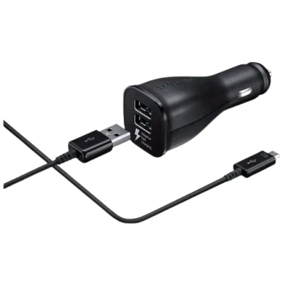 Image of Samsung Fast Car Charger Dual USB + C Cable EP LN920 Black